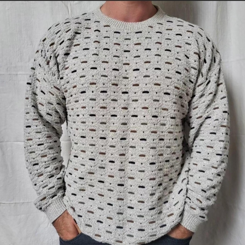 Men's Gray Patterned Sweater